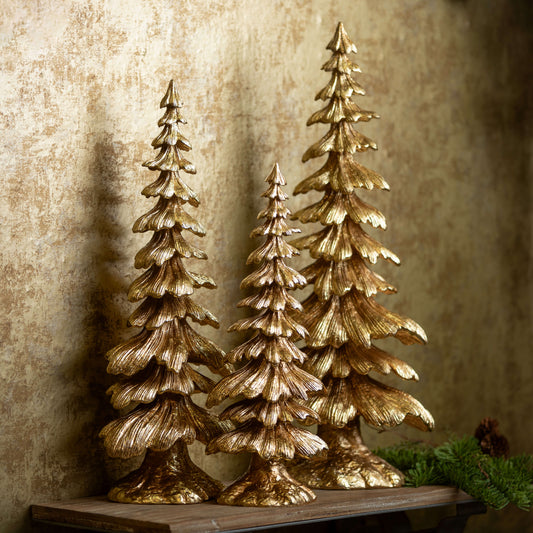 Gold Tabletop Tree Trio Dark