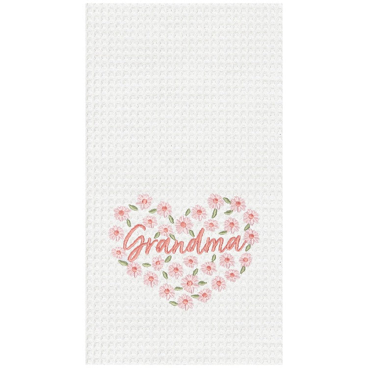 Grandma Floral Heart Towel