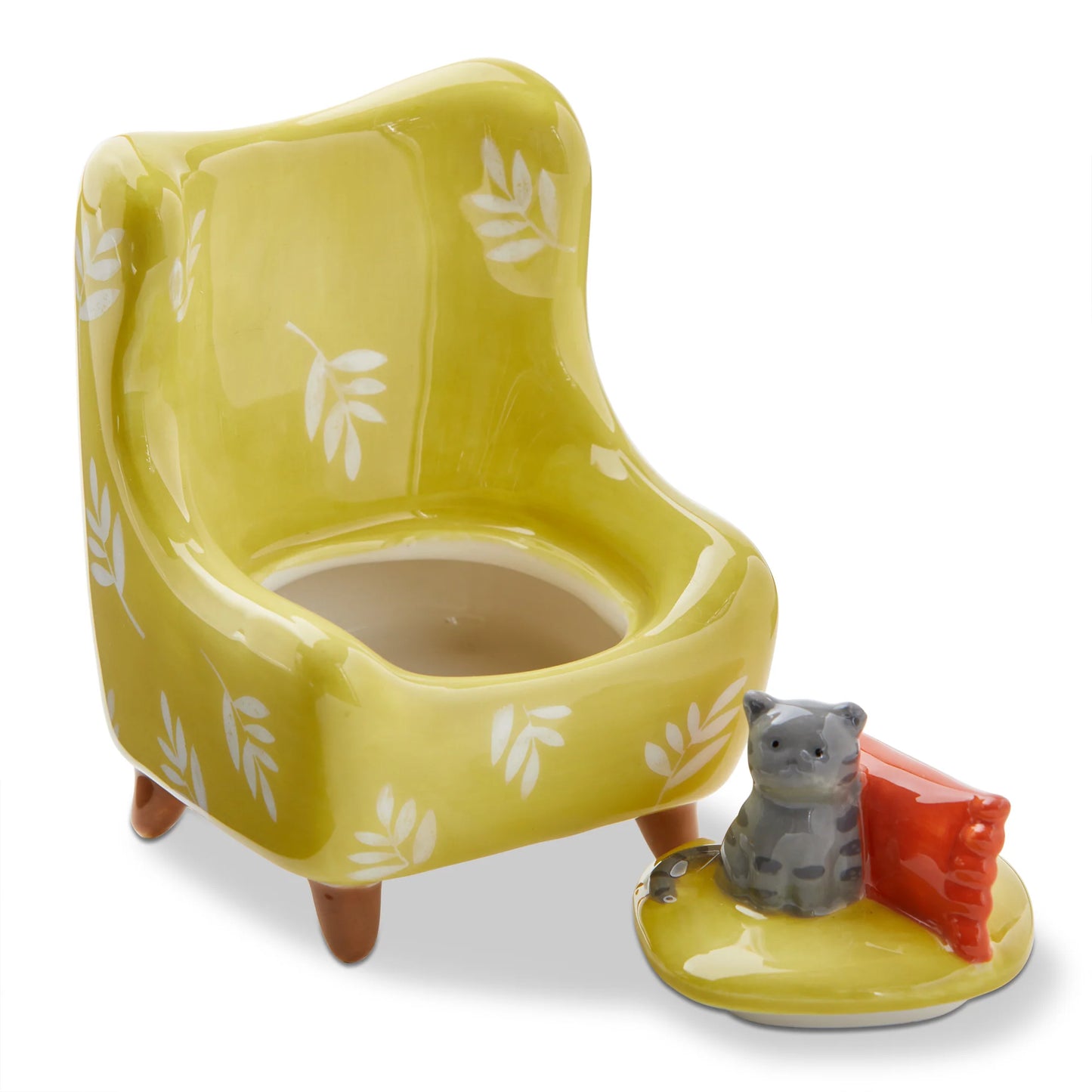 Gray Cat Chair Trinket Box