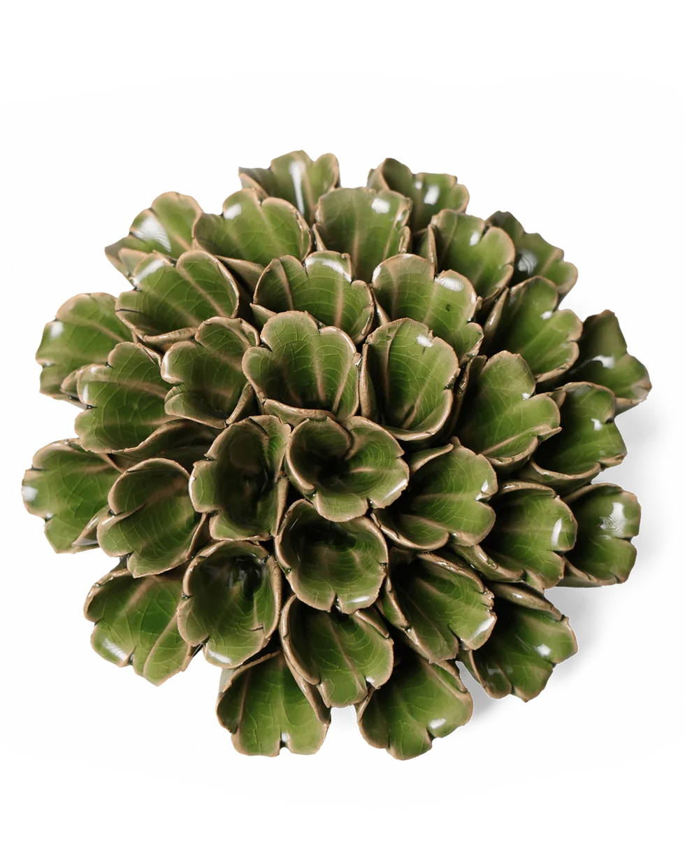 Green Polyp Ceramic Wall Flower - Large