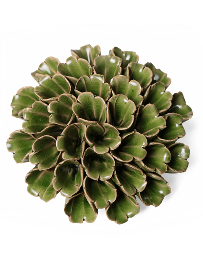 Green Polyp Ceramic Wall Flower - Large