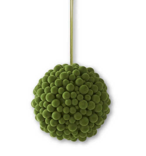 Green PomPom Ornament- 4.75"