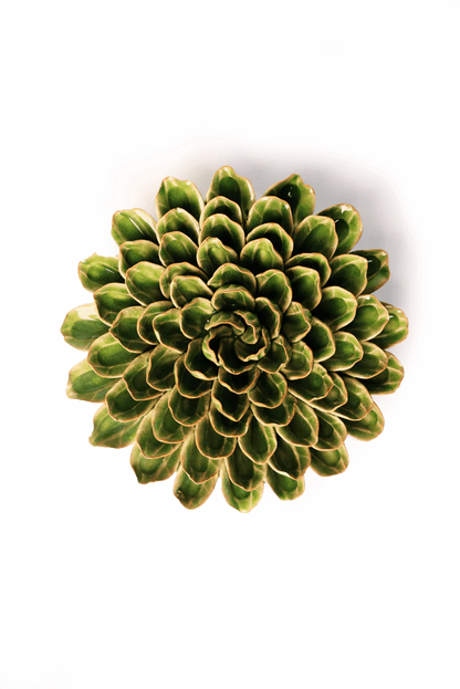Green Unicorn Zinnia Ceramic Wall Flower
