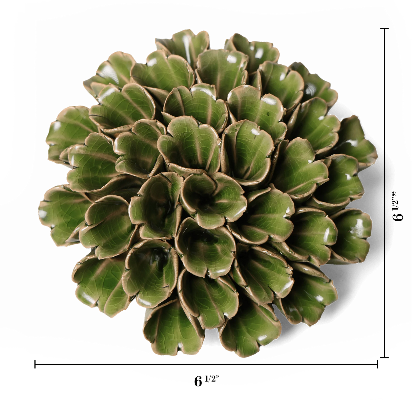 Green Polyp Ceramic Wall Flower - Large
