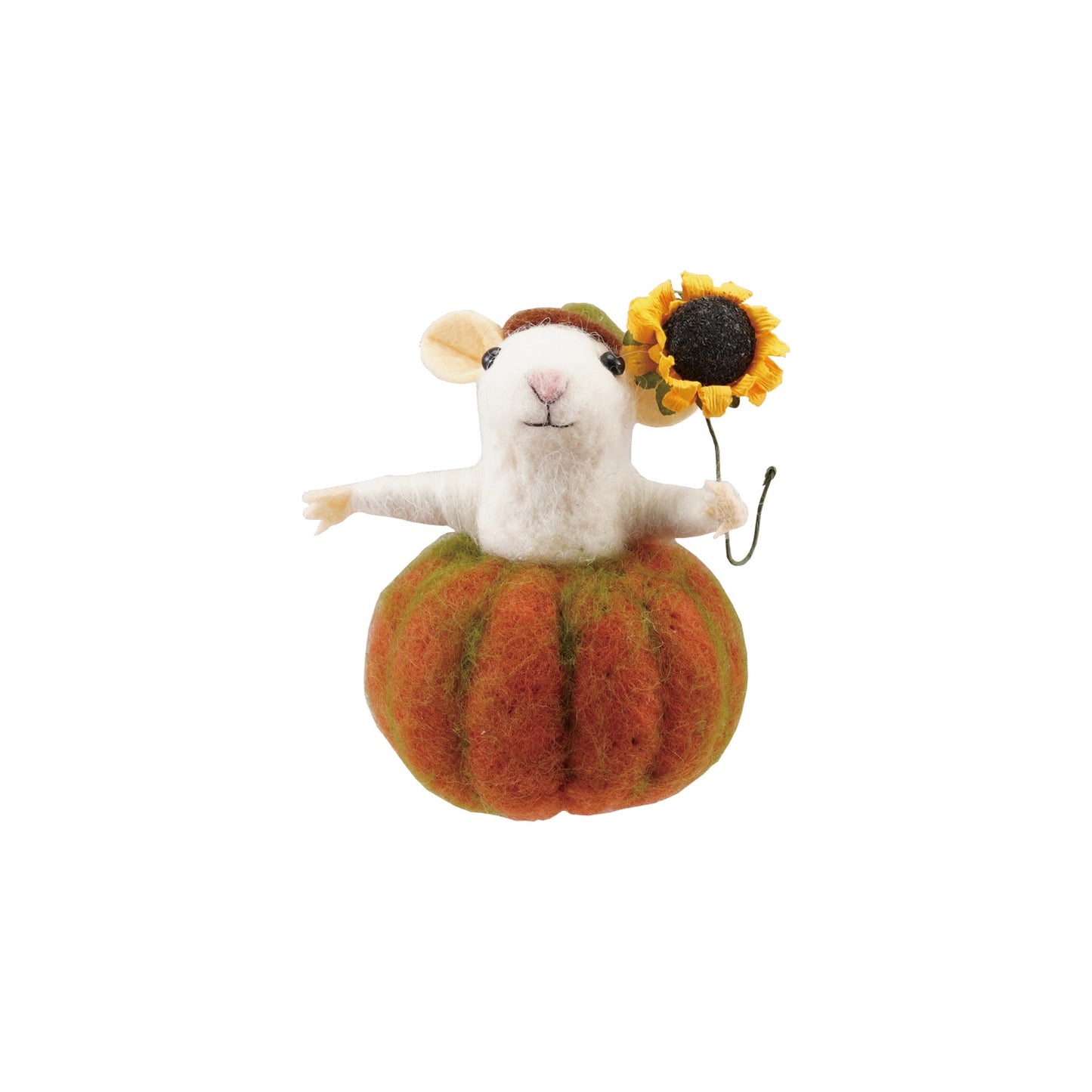 Felt Mouse in Pumpkin