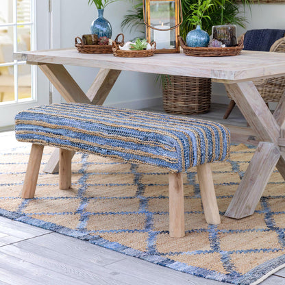 Hemp and Recycled Denim Patterned Rug - 8'x10'