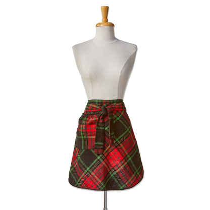 Holiday Plaid Half Apron