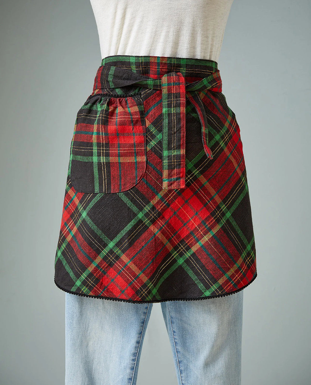 Holiday Plaid Half Apron