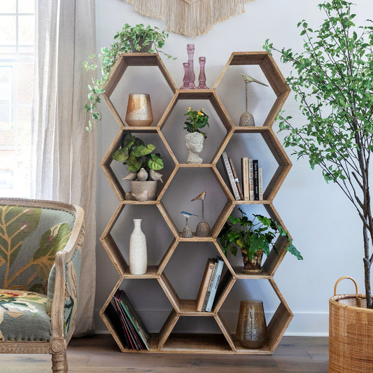 Honeycomb Wooden Etagere