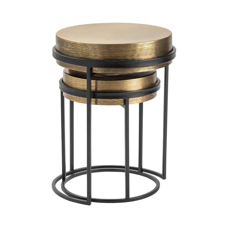 Hudson Textured Brass Nesting Tables