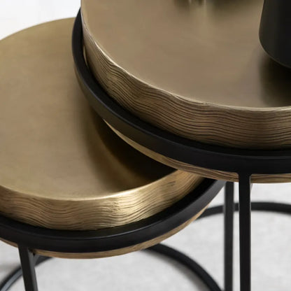 Hudson Textured Brass Nesting Tables