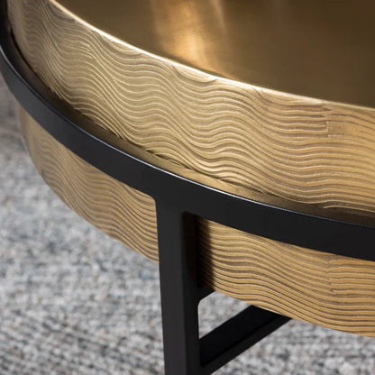 Hudson Textured Brass Coffee Table