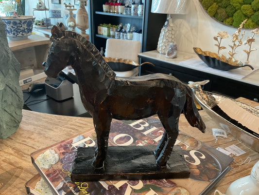 Wooden horse statue
