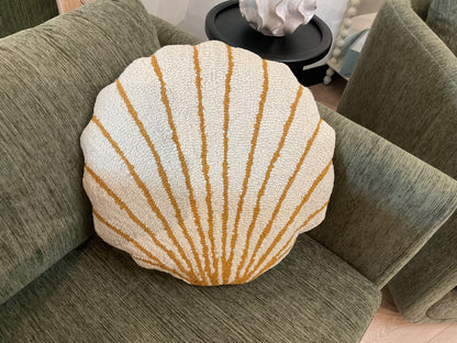 Hand-Hooked Scallop Shell Pillow