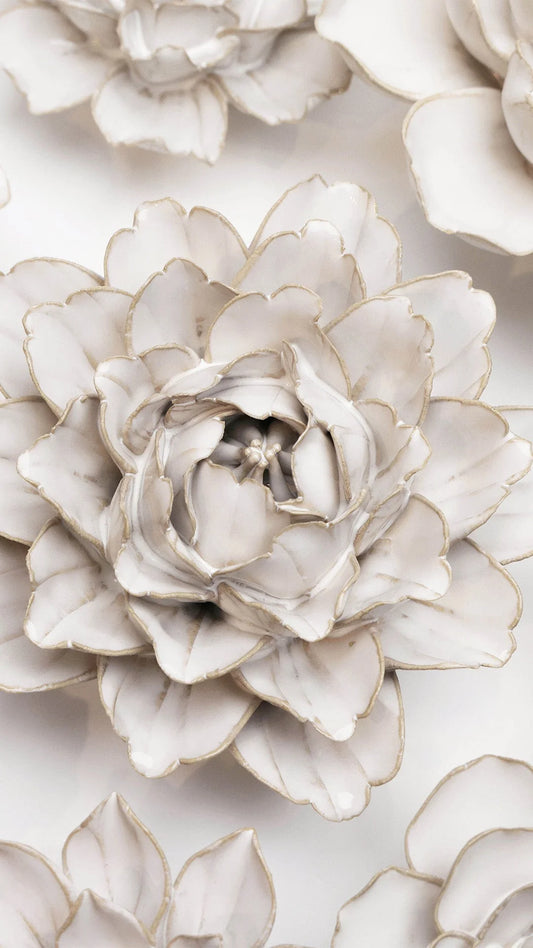 Ivory Peony Wall Flower
