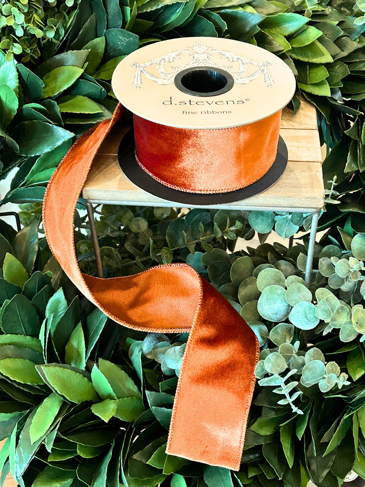 Copper Colored Velvet Ribbon - 2.5”x10yds