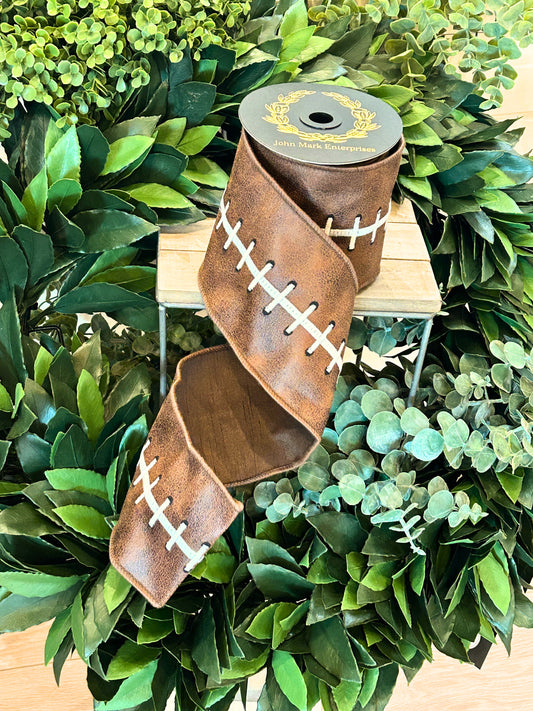 Football Stitch Dupion Fused 4"x 5yds