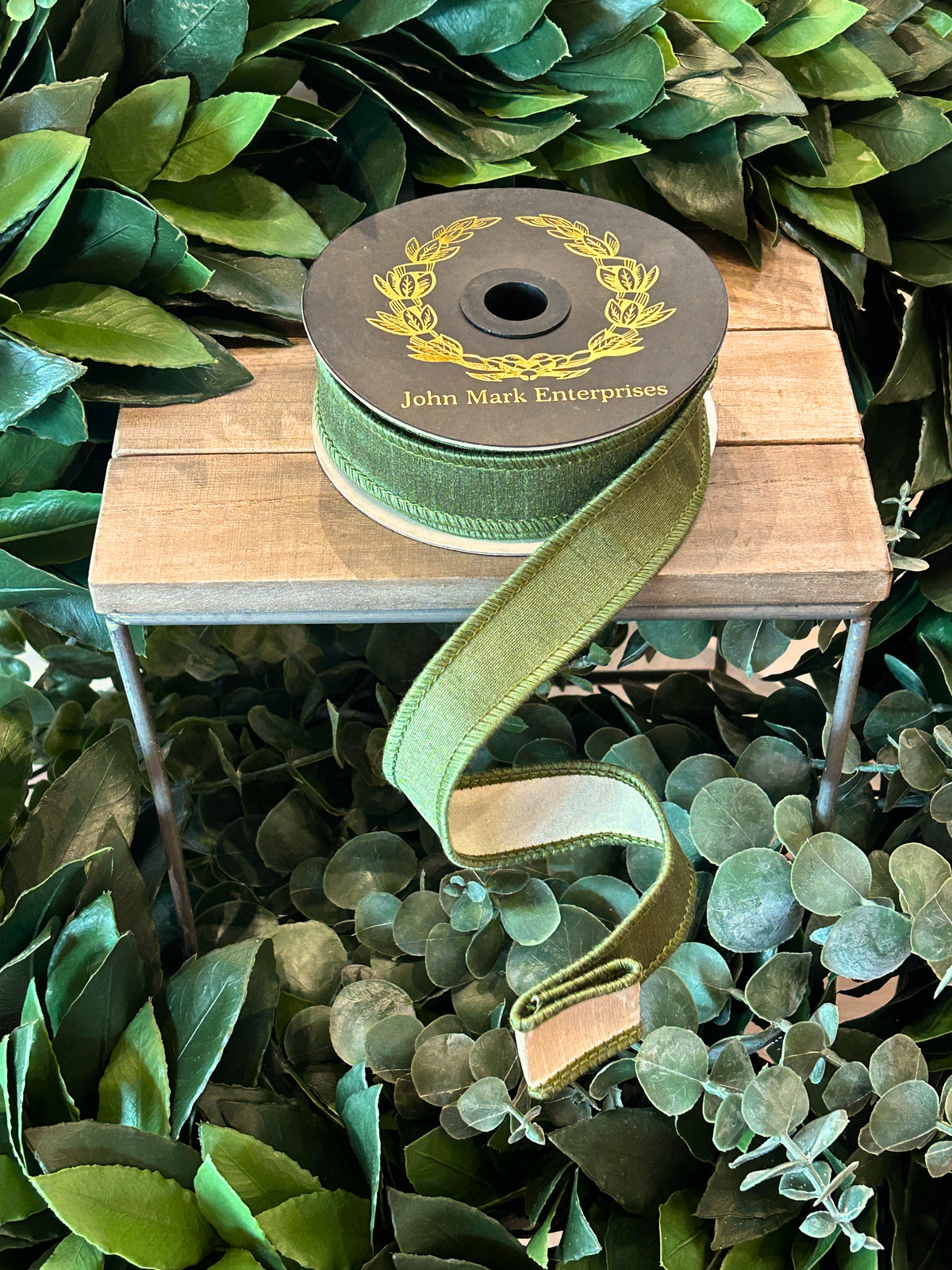 Dupion Fused Olive - 1”x10yds