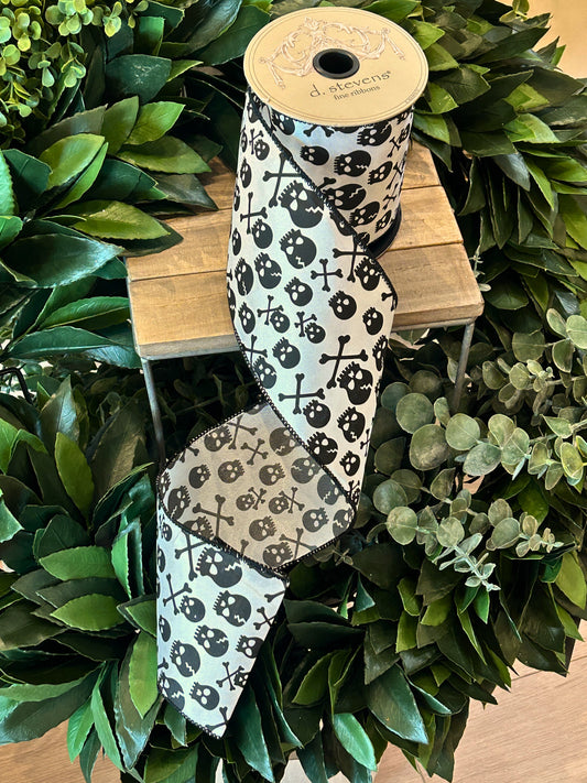 Skull Ribbon - 4” x 10 yds
