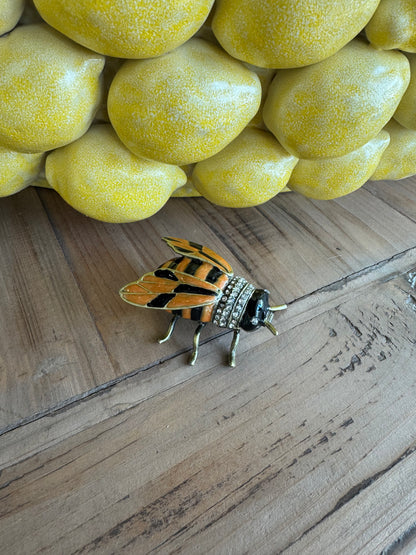 Enameled Bee Trinket Box