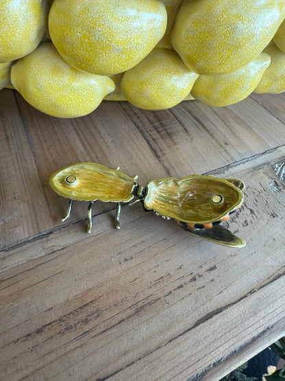 Enameled Bee Trinket Box