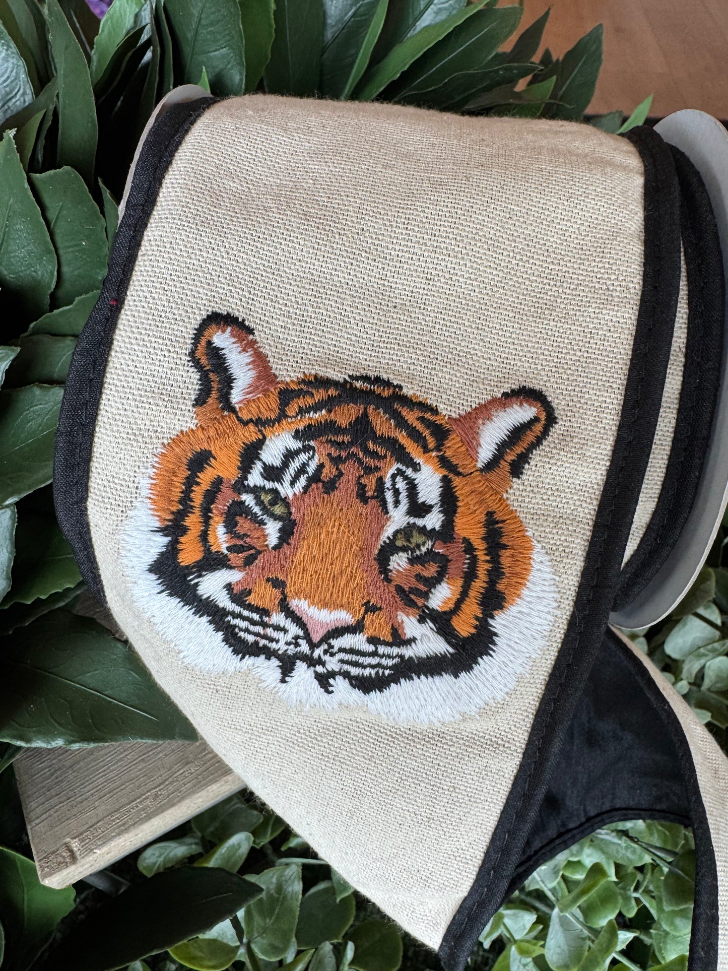 Embroidered Tiger Ribbon - 4"x 5yd
