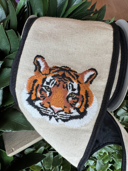 Embroidered Tiger Ribbon - 4"x 5yd