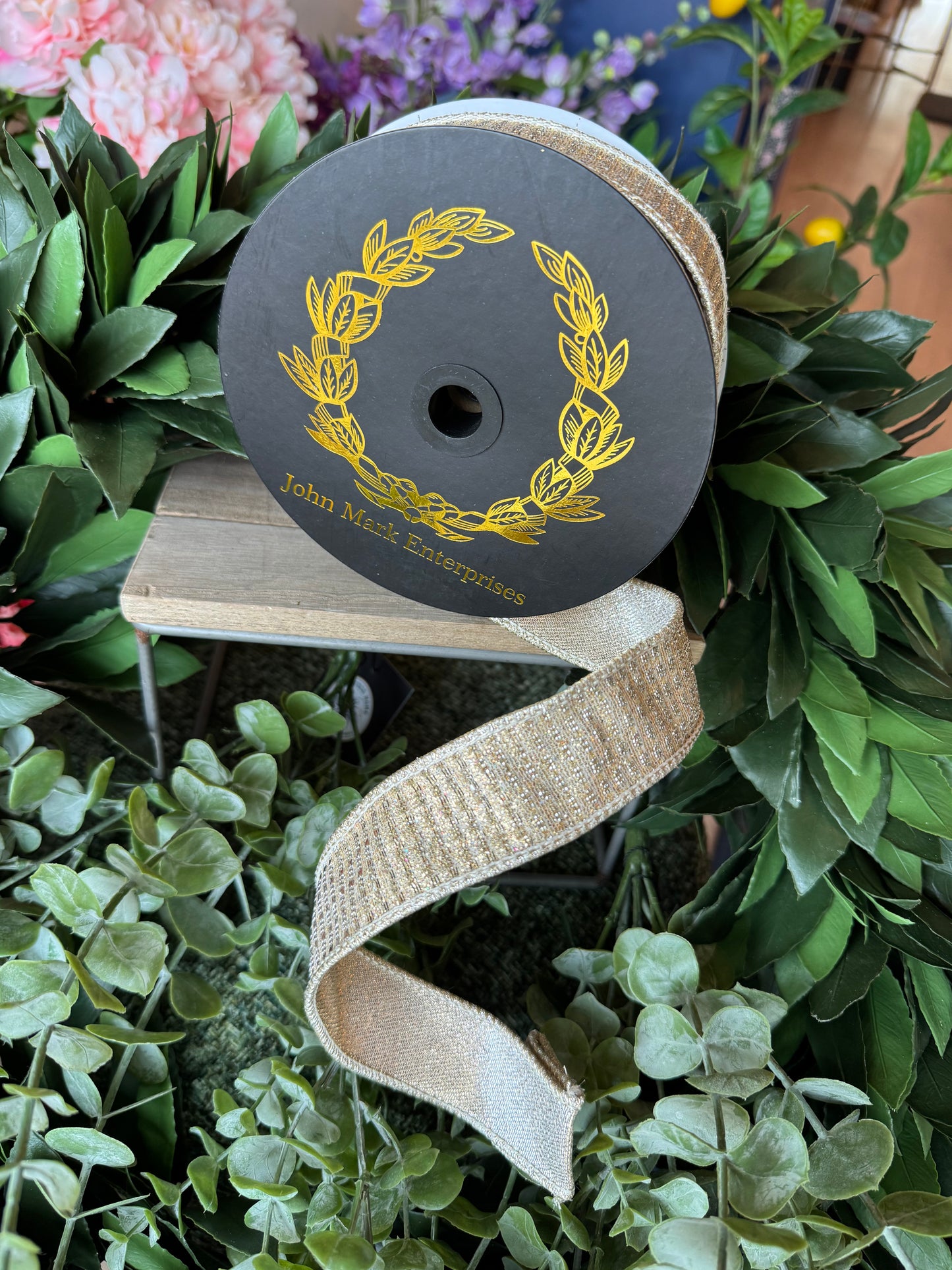 Gold Metallic Dupion Ribbon - 1.5"x10yd
