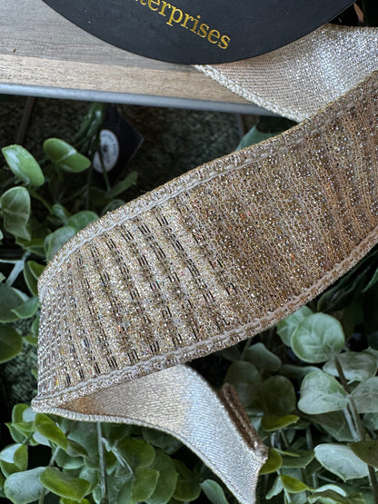 Gold Metallic Dupion Ribbon - 1.5"x10yd
