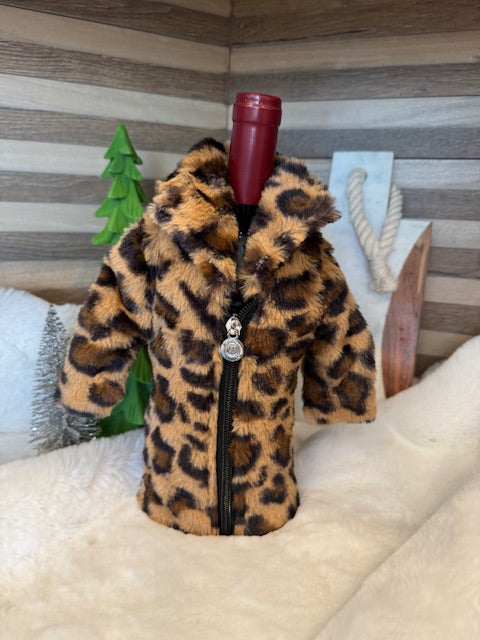 Leopard Fur Wine Parka