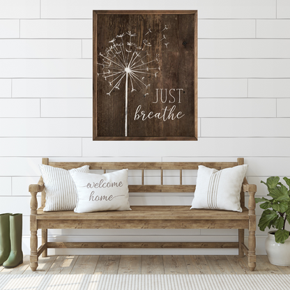 Just Breathe Wooden Art