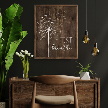 Just Breathe Wooden Art