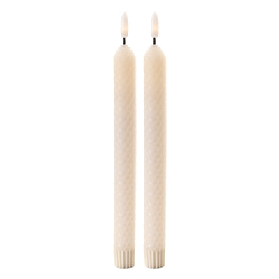Honeycomb Flameless Taper Candles - S/2