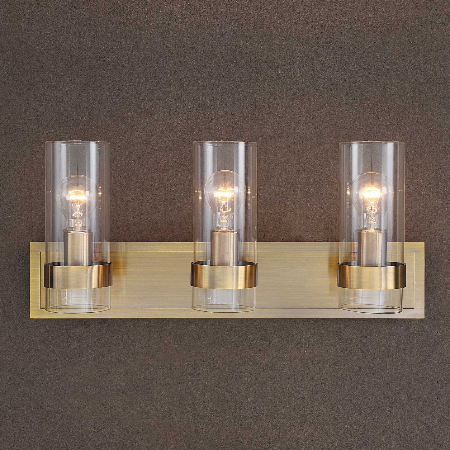 Cardiff Antique Brass 3 Light Vanity