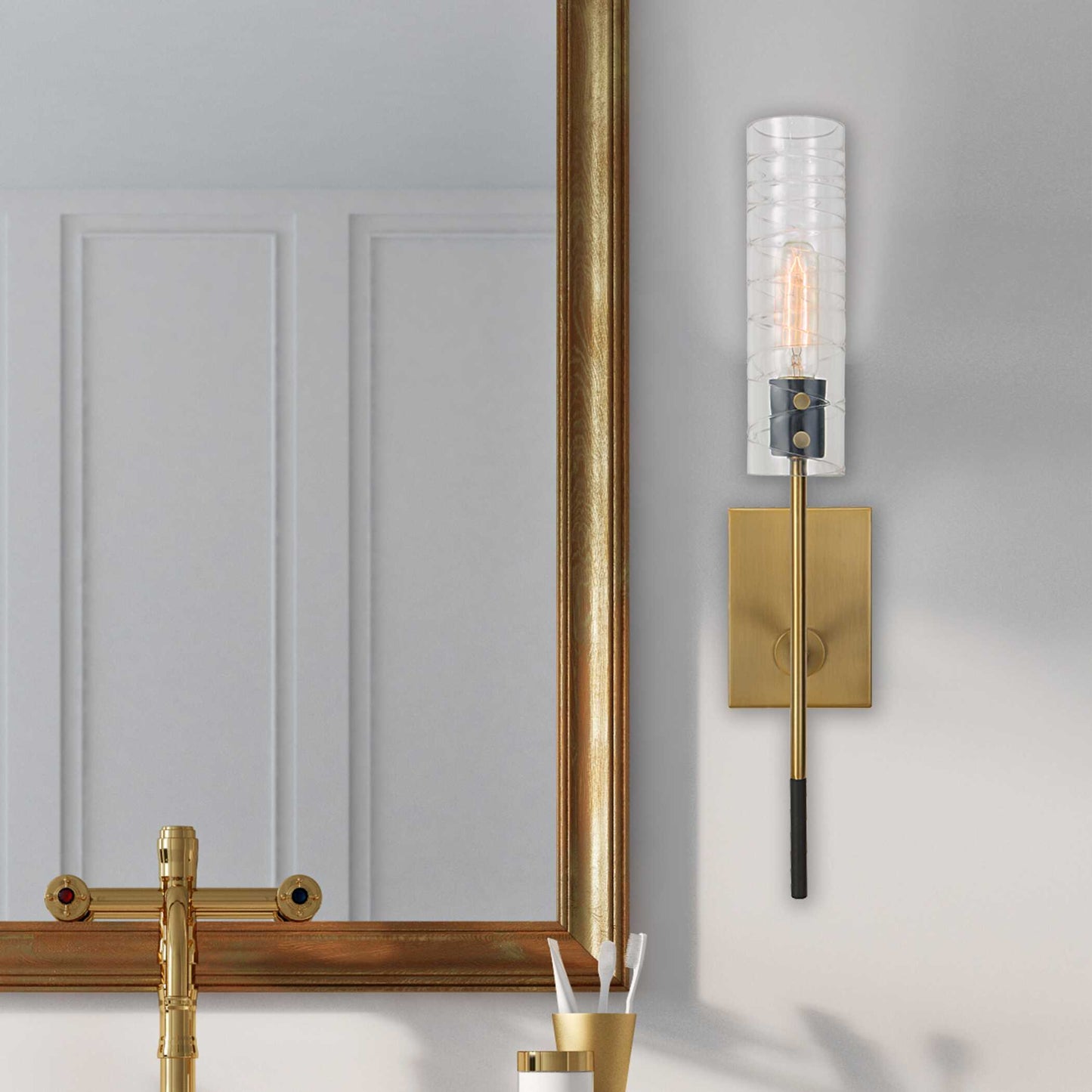 Telesto 1 Light Brass Sconce