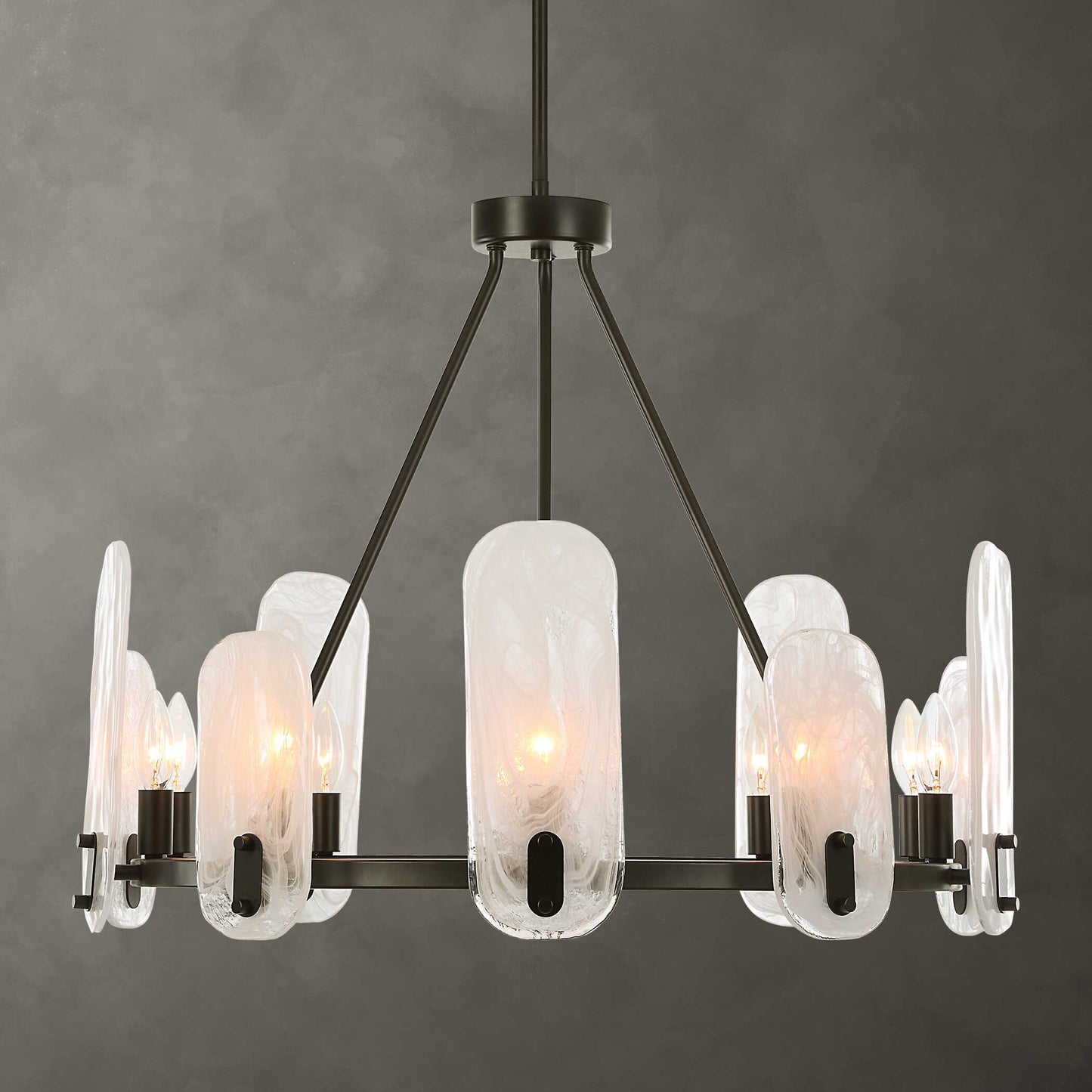 Ellipse 10 Light Dark Bronze Chandelier
