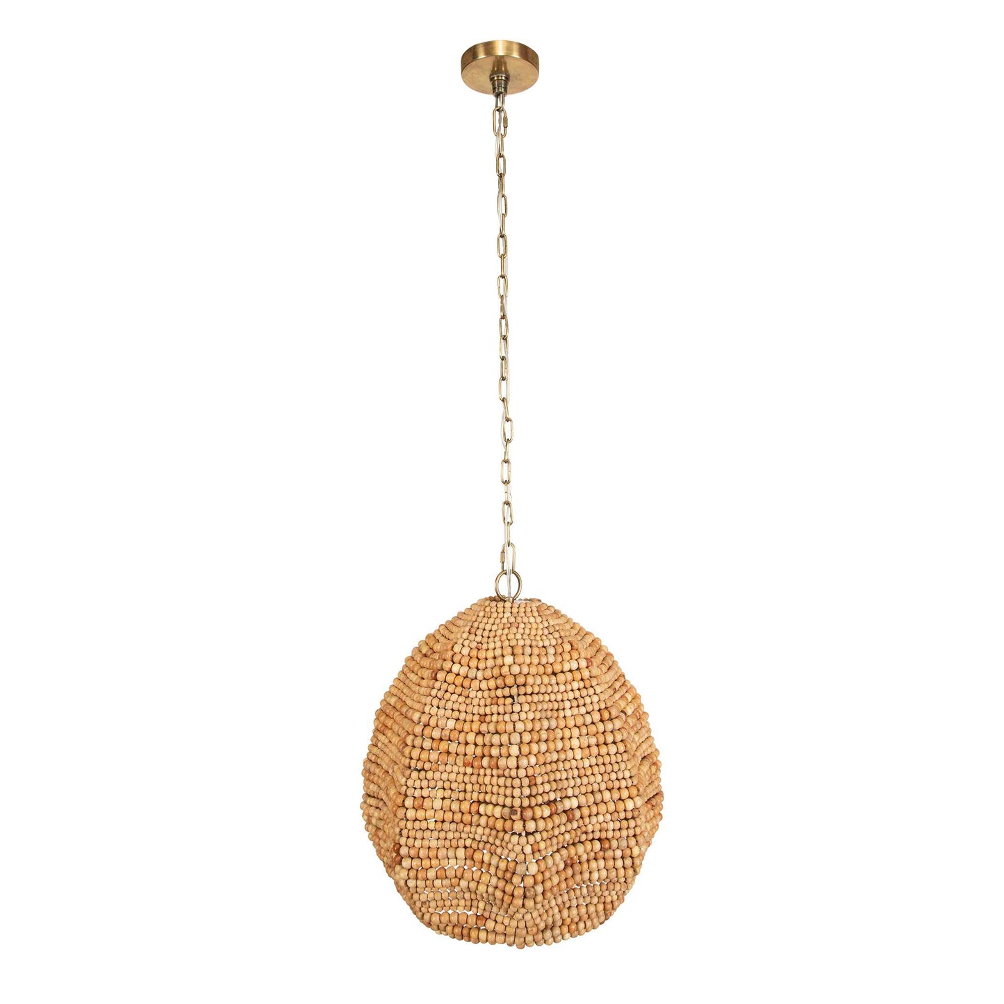 Kauri 1 Light Wooden Bead Pendant