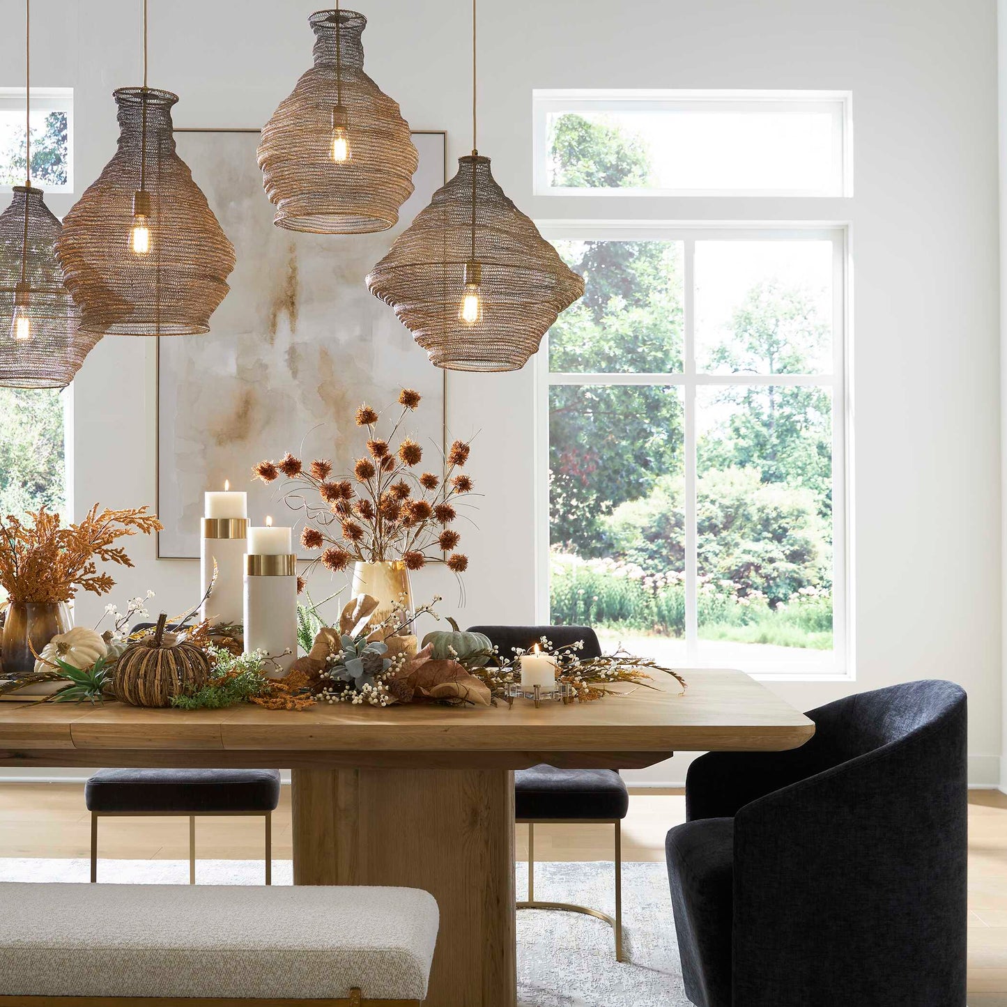 Murmur Woven Brass 1 Light Pendant