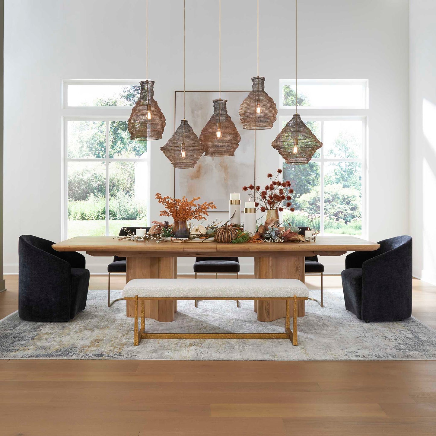 Sigh Woven Brass 1 Light Pendant