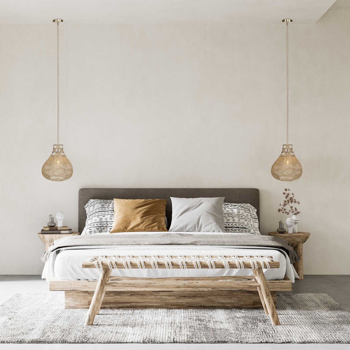 Hestia 1 Light Natural Rope Pendant