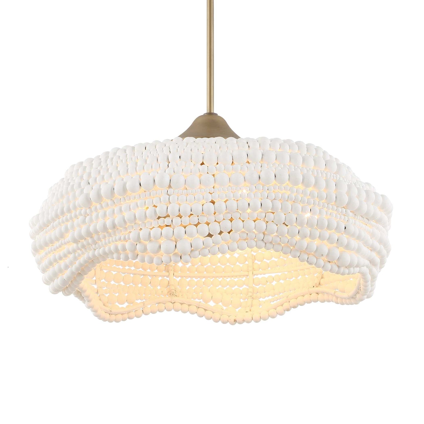 Biddeford 5 Light White Beaded Pendant