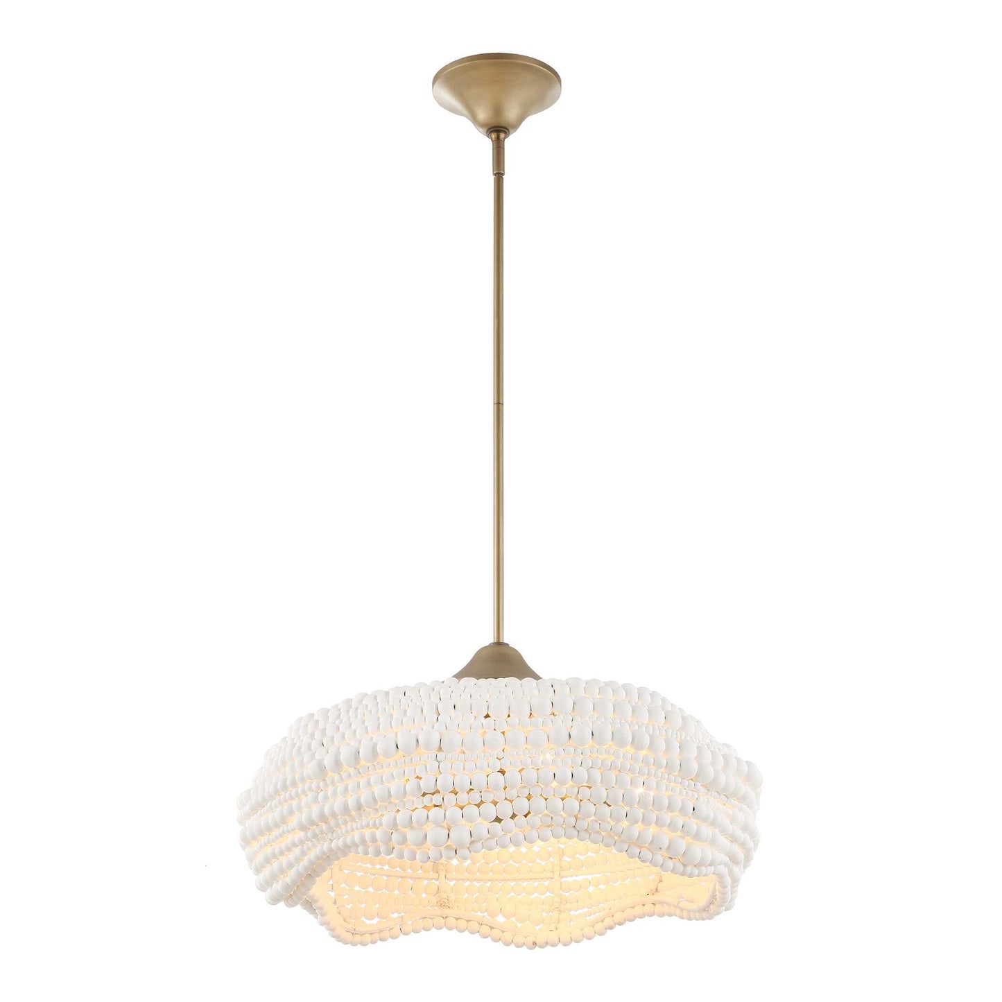 Biddeford 5 Light White Beaded Pendant