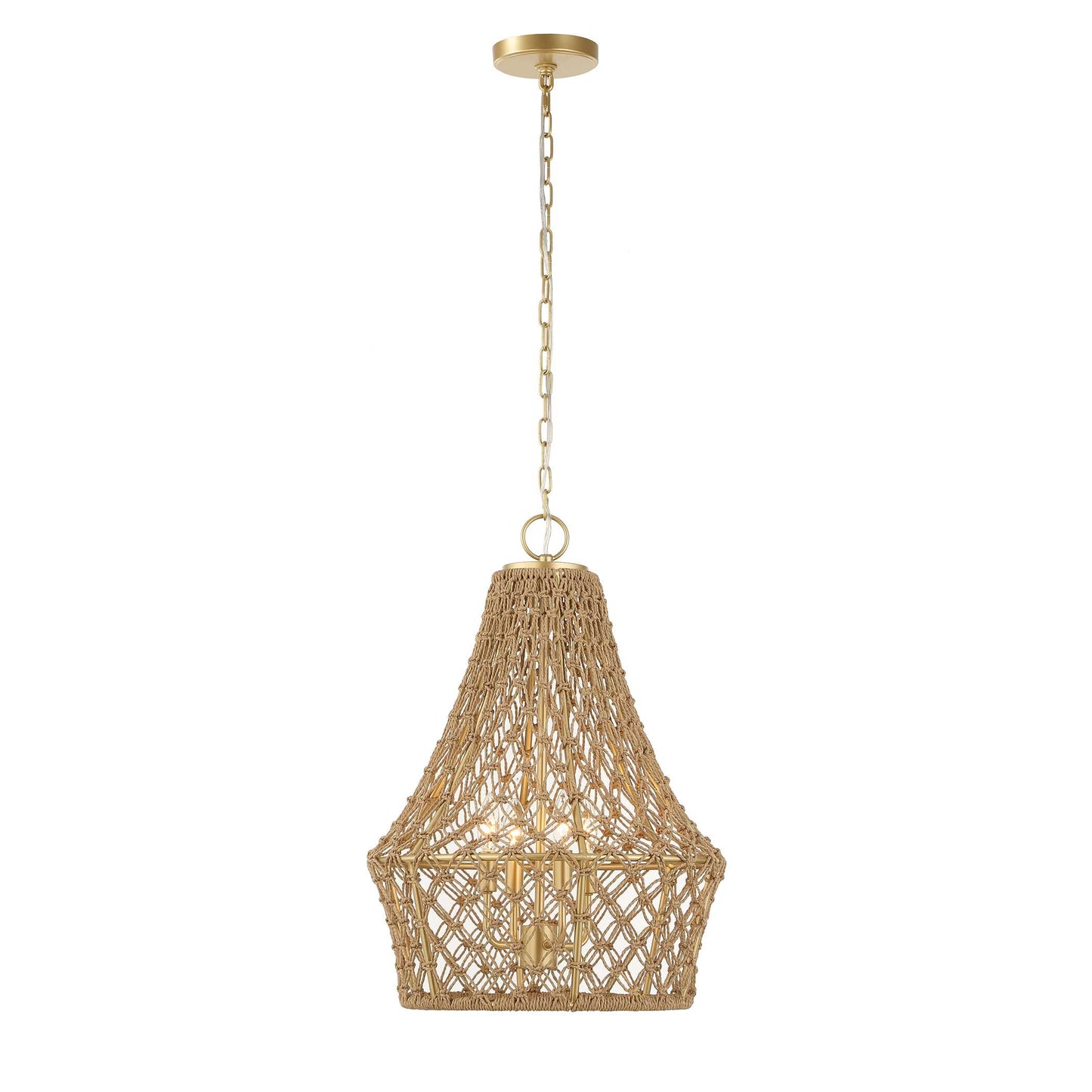Macrame 4 Light Rope Pendant