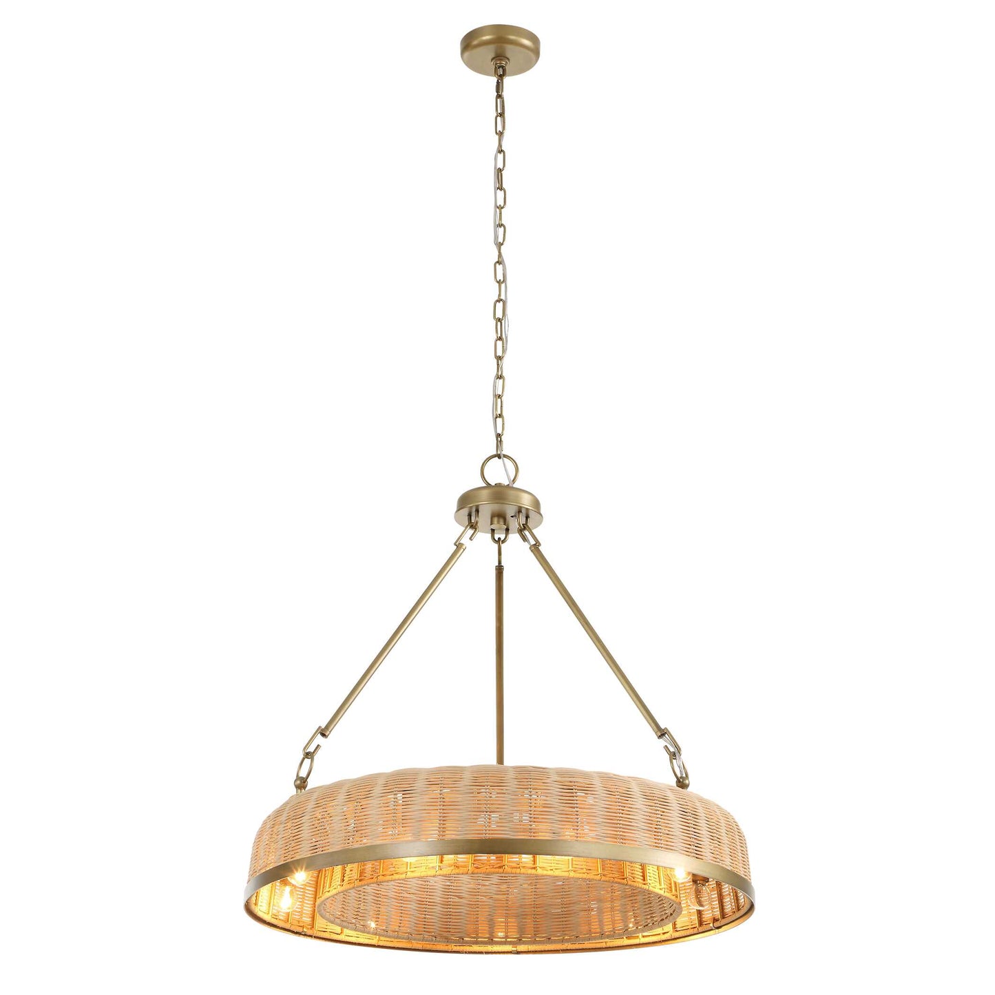 Ladakh 9 Light Round Wicker Pendant