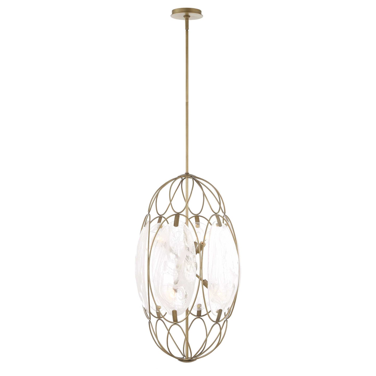 Valencia 6 Light Glass Panel Pendant
