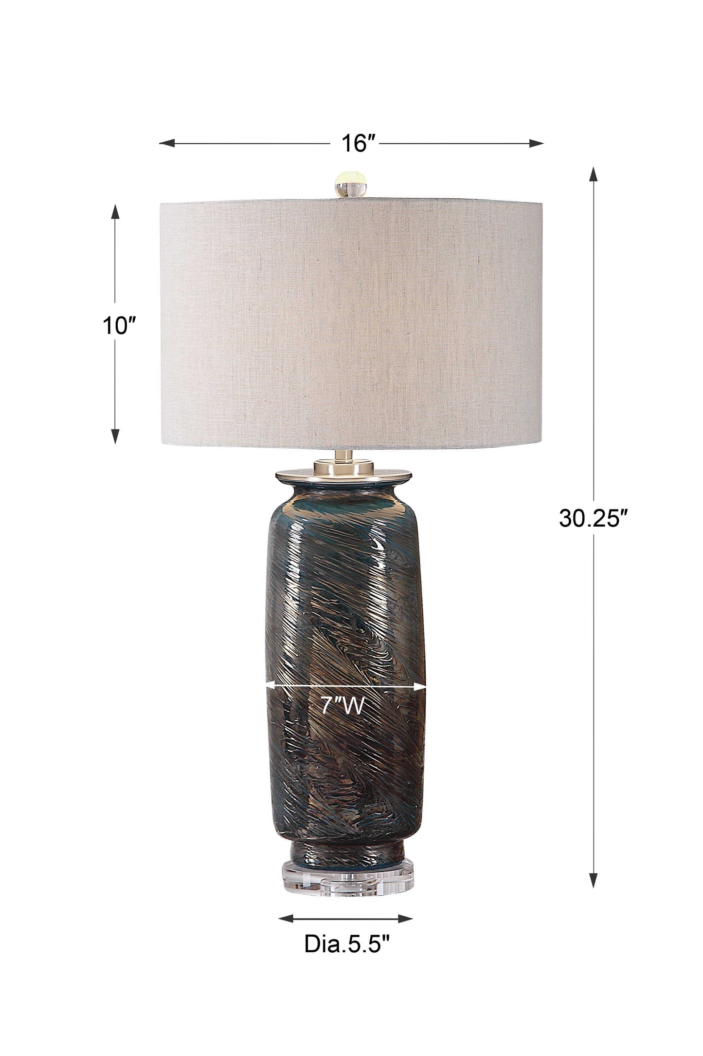 Olesya Swirl Glass Table Lamp