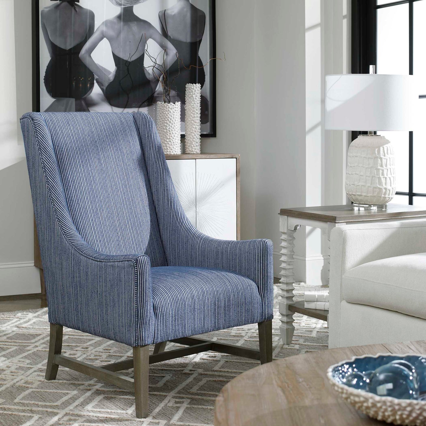 Caelina Textured White Table Lamp