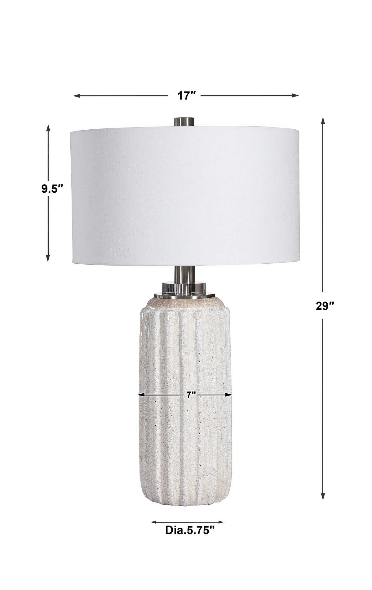 Azariah White Crackle Table Lamp