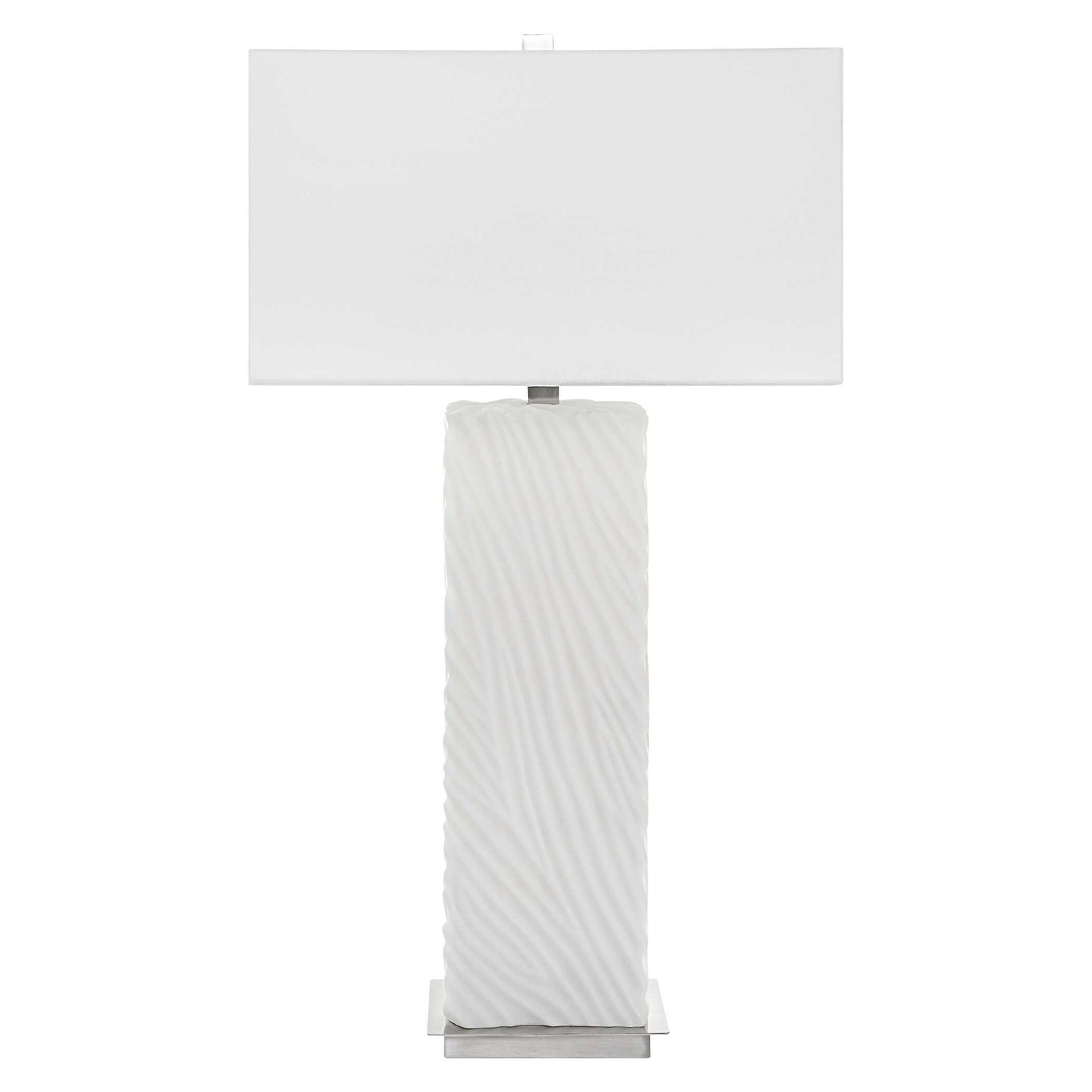 Pillar White Marble Table Lamp