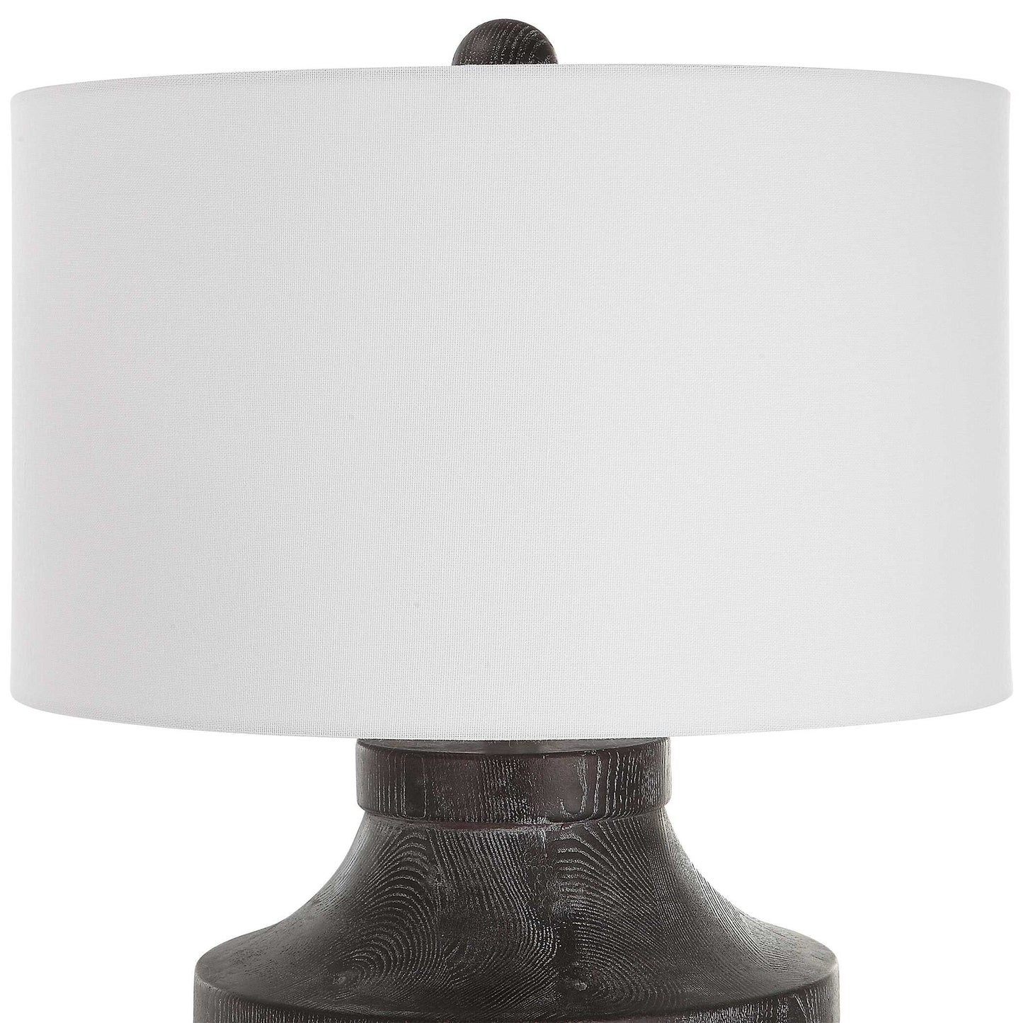 Timber Carved Wood Table Lamp